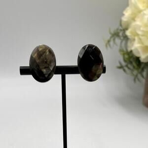 Margo Morrison Sterling Silver Abalone Mother of Pearl Doublet Stud Clip Earring